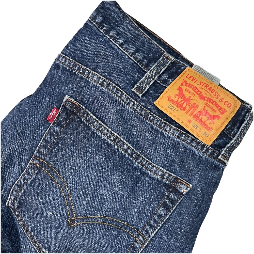 Levi's 527 Boot Cut Jeans Men's Size 38x30 Blue Denim Medium Wash Cotton Cowboy